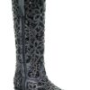 Corral * | Corral Boots Large Choice Corral Black Full Inlay And Studs Tall Top A3589