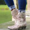 Corral * | Corral Boots Best Price Corral Pink Glitter Inlay And Crystals Ankle Boot A3558