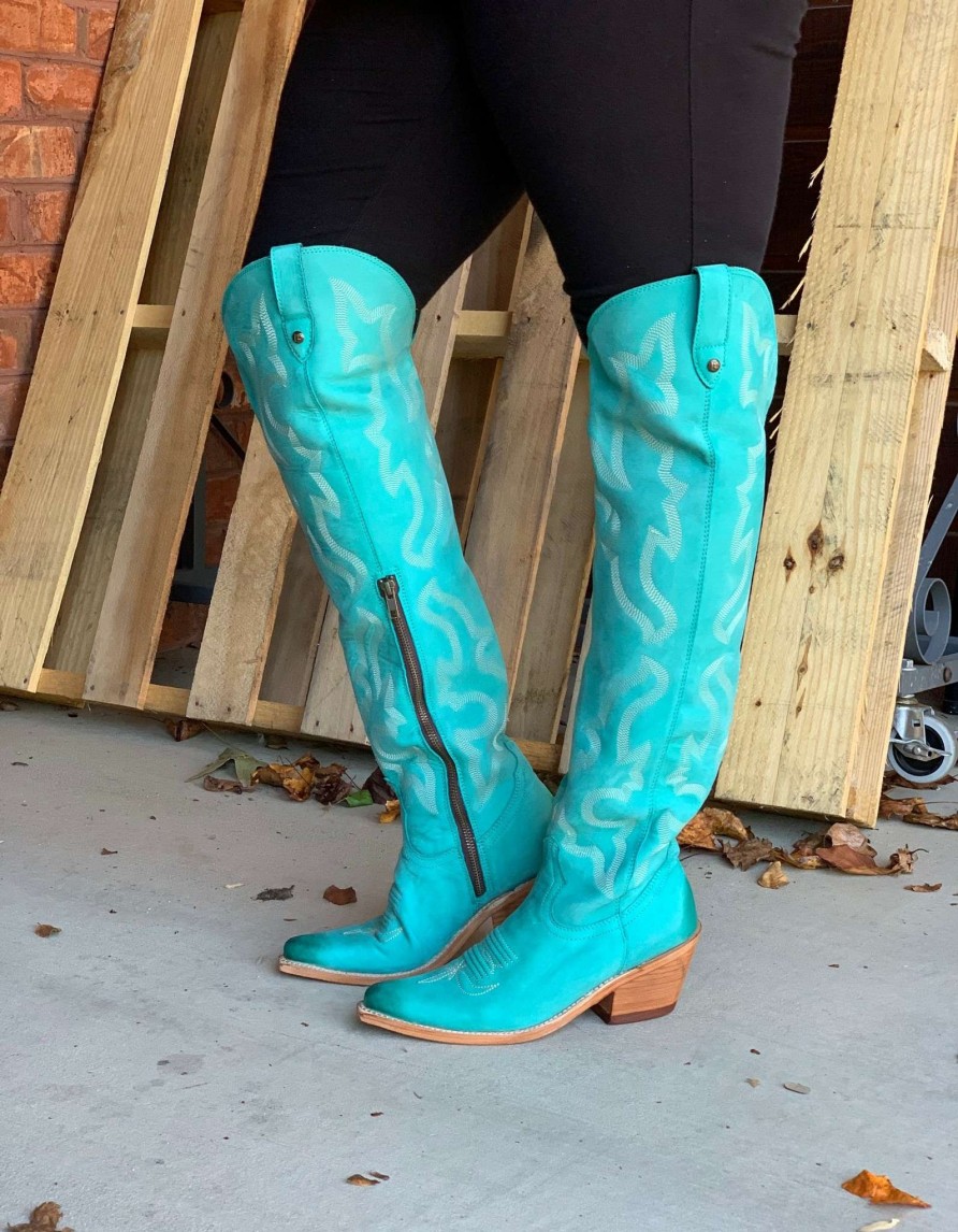 Liberty Black * | Liberty Black Boots Cut Price Liberty Black Allyssa Nobuck Turquoise Lb712989