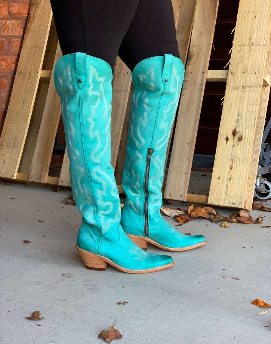 Liberty Black * | Liberty Black Boots Cut Price Liberty Black Allyssa Nobuck Turquoise Lb712989