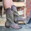 Liberty Black * | Liberty Black Boots Cut Price Liberty Black Floral Military Green Slmaa650