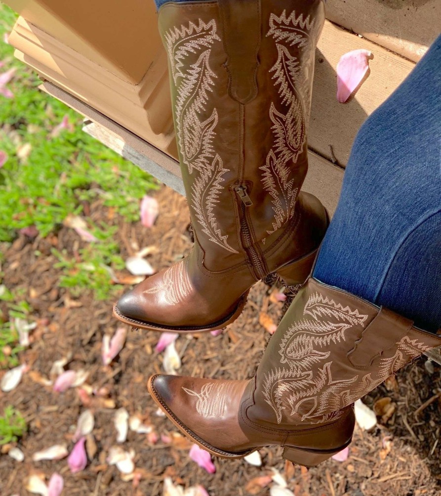 Corral * | Corral Boots Typical Style Corral Brown Embroidery Tall Top E1401