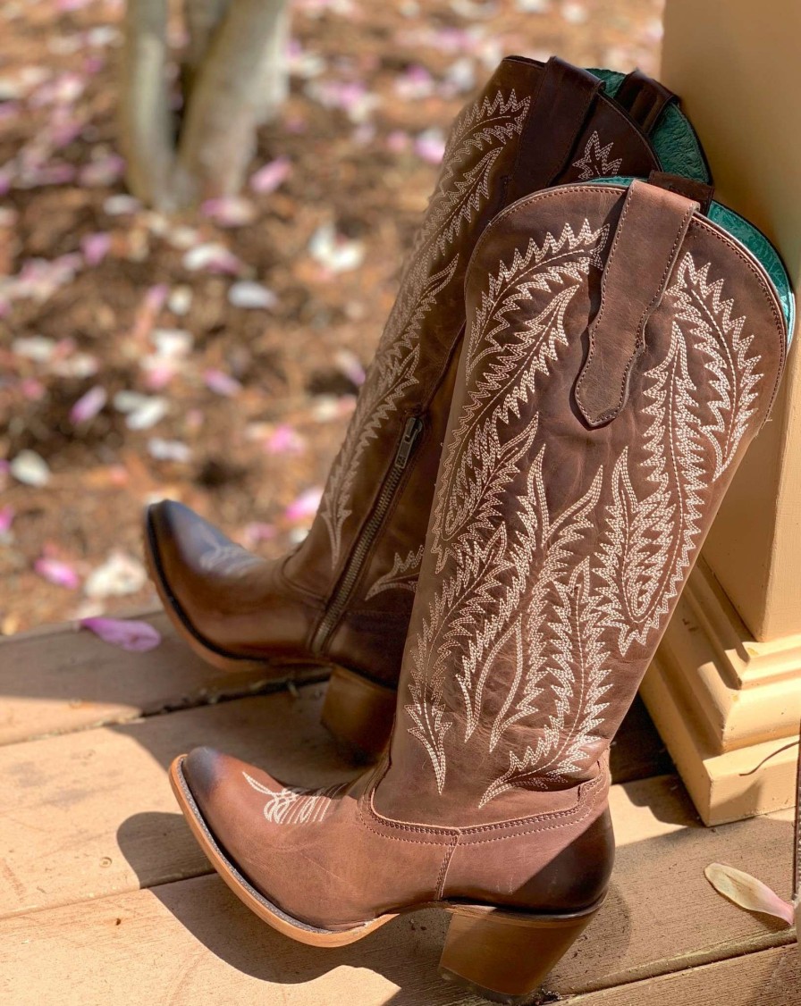 Corral * | Corral Boots Typical Style Corral Brown Embroidery Tall Top E1401