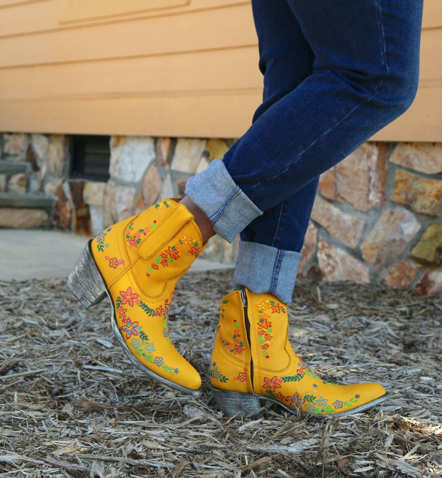 Old Gringo * | Old Gringo Boots Discounts Old Gringo Sozey Bootie Sunshine Yellow L3447-2