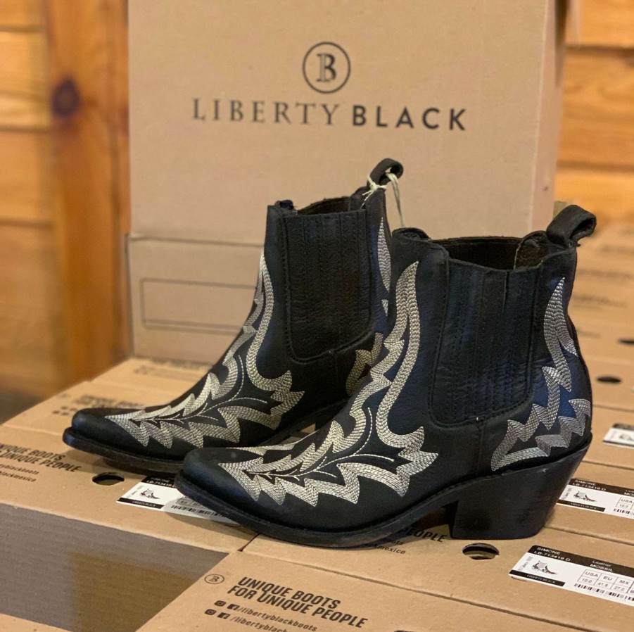 Liberty Black * | Liberty Black Boots Quick Delivery Liberty Black Slip On Stitch Bootie Mossil Negro Lb713419