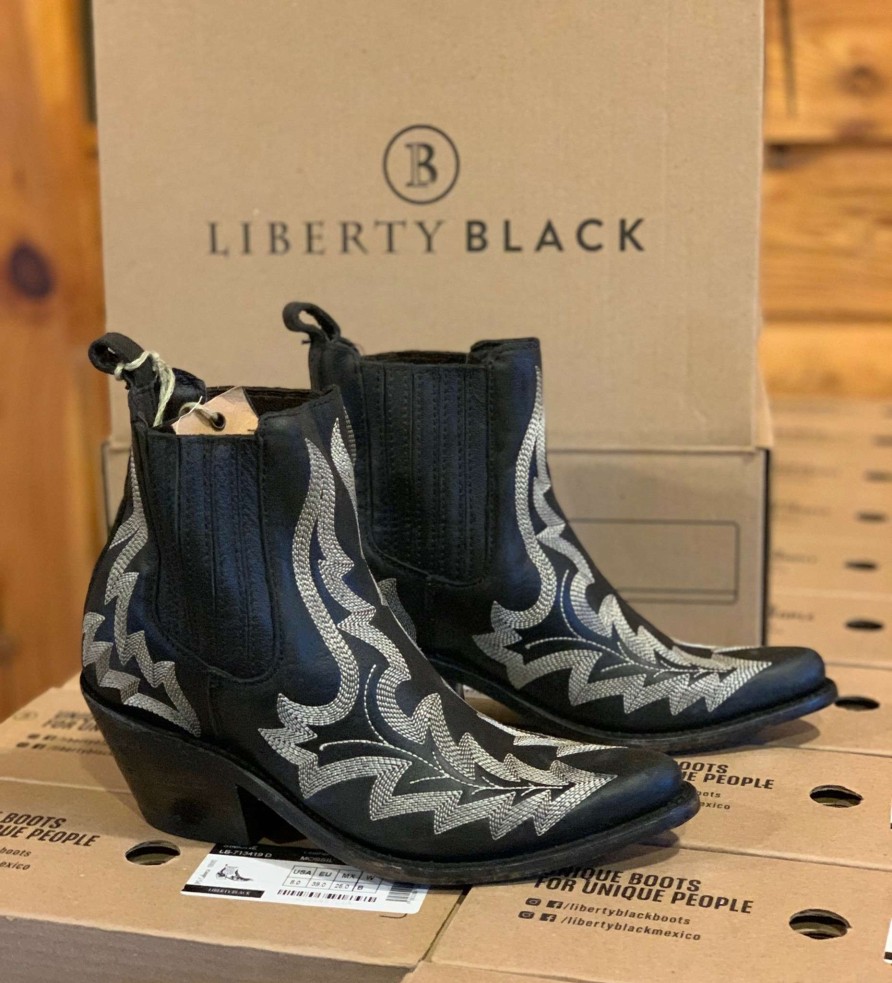 Liberty Black * | Liberty Black Boots Quick Delivery Liberty Black Slip On Stitch Bootie Mossil Negro Lb713419