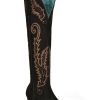 Corral * | Corral Boots Typical Style Corral Black Suede Embroidery Tall Top A4404