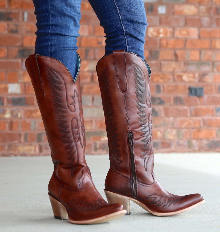 Corral * | Corral Boots Hot Sale Corral Cognac Embroidery E1570