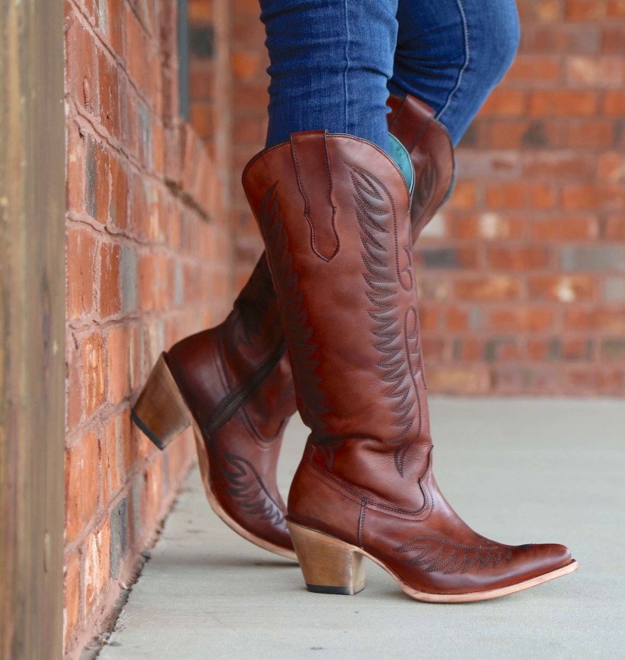 Corral * | Corral Boots Hot Sale Corral Cognac Embroidery E1570