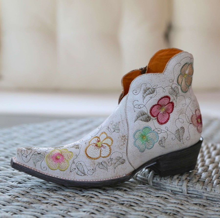 Old Gringo * | Old Gringo Boots Discounts Old Gringo Pansy White Crackle Shl2980-5