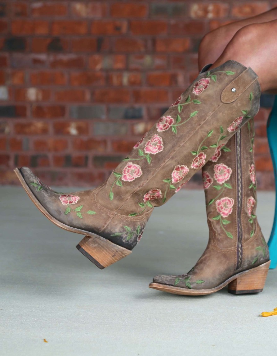 Liberty Black * | Liberty Black Boots Gift Selection Liberty Black Garden Tan Floral Tall Lb7129148