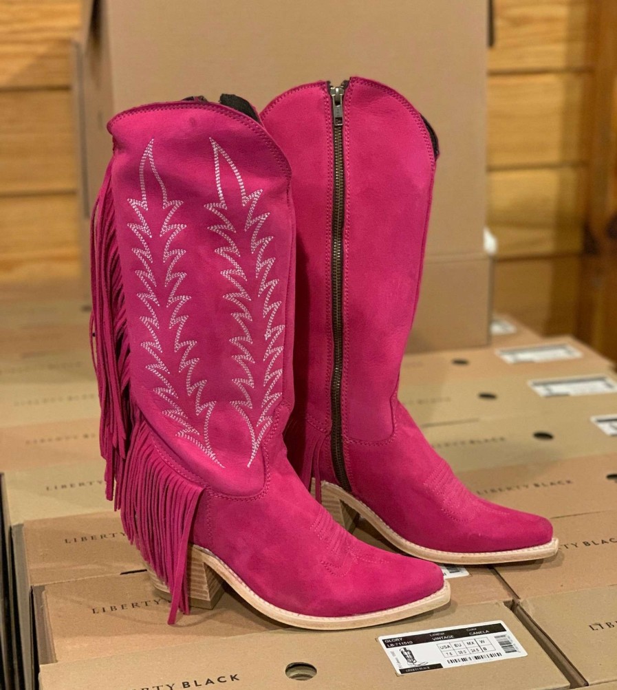 Liberty Black * | Liberty Black Boots Discounts Liberty Black Fringe Benefits Boot Fuchsia Lb713422