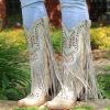 Corral * | Corral Boots Cut Price Corral Bone Swarovski Pattern Fringe C3424