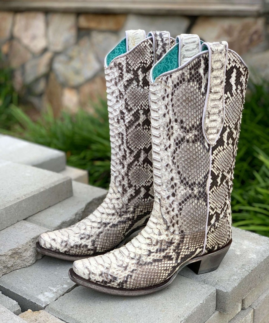 Corral * | Corral Boots Fire Sale Corral Natural Python A3798