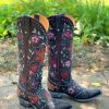 Old Gringo * | Old Gringo Boots Cut Price Old Gringo Lovers And Flowers Black L3351-1