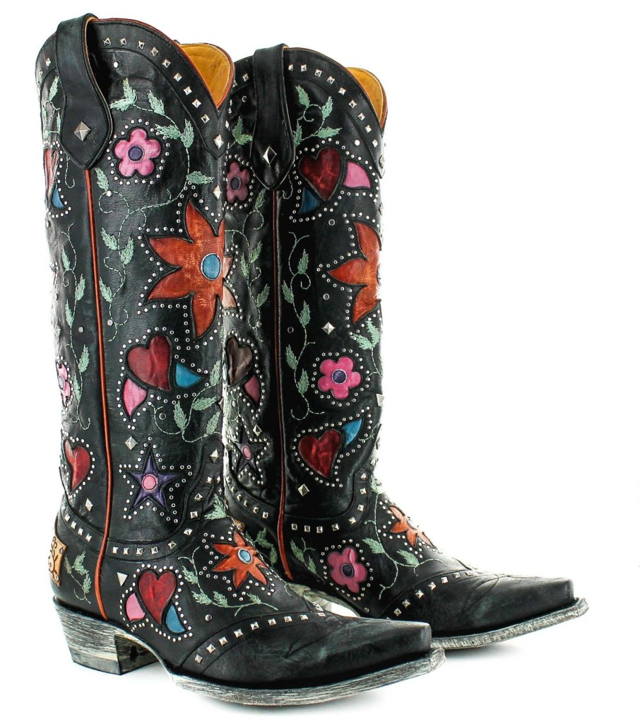 Old Gringo * | Old Gringo Boots Cut Price Old Gringo Lovers And Flowers Black L3351-1