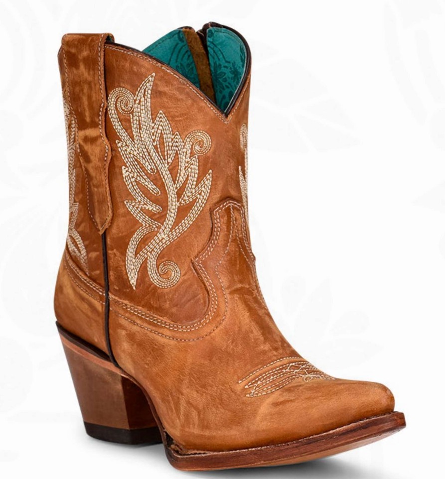 Corral * | Corral Boots Promotions Corral Golden Embroidery Ankle Boot A4218