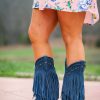 Liberty Black * | Liberty Black Boots Original Liberty Black Vegas Fringe Boots Russian Blue Lb71124