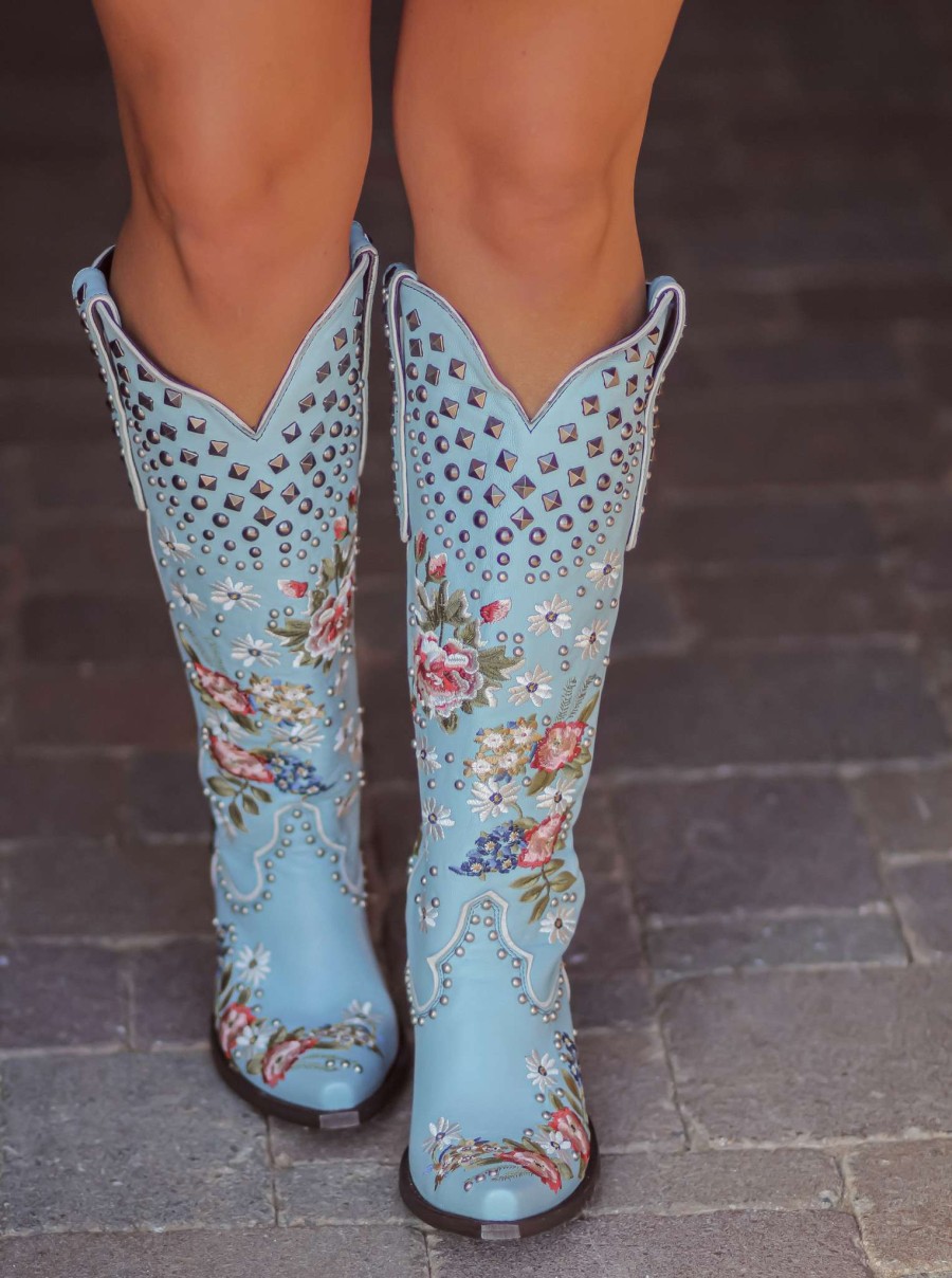 Double D Ranch * | Discount Online Double D By Old Gringo Backwoods Barbie Pastel Blue Ddl063-1