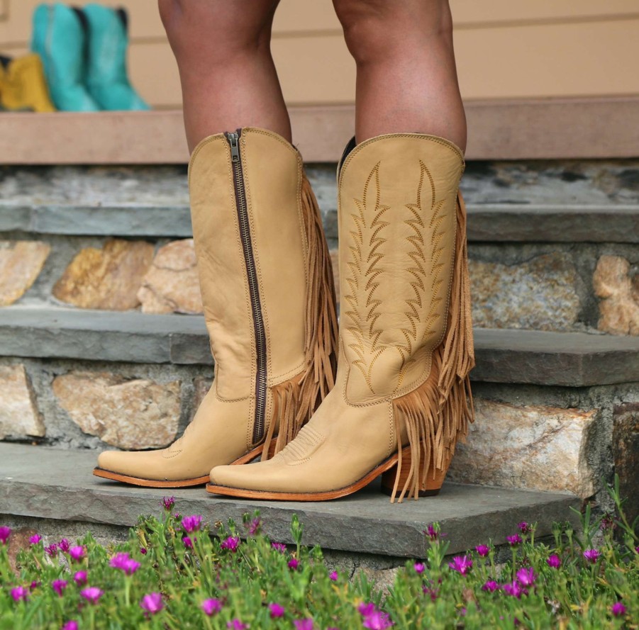 Liberty Black * | Liberty Black Boots Best-Selling Liberty Black Fringe Benefits Boot Hueso Claro Lb713422