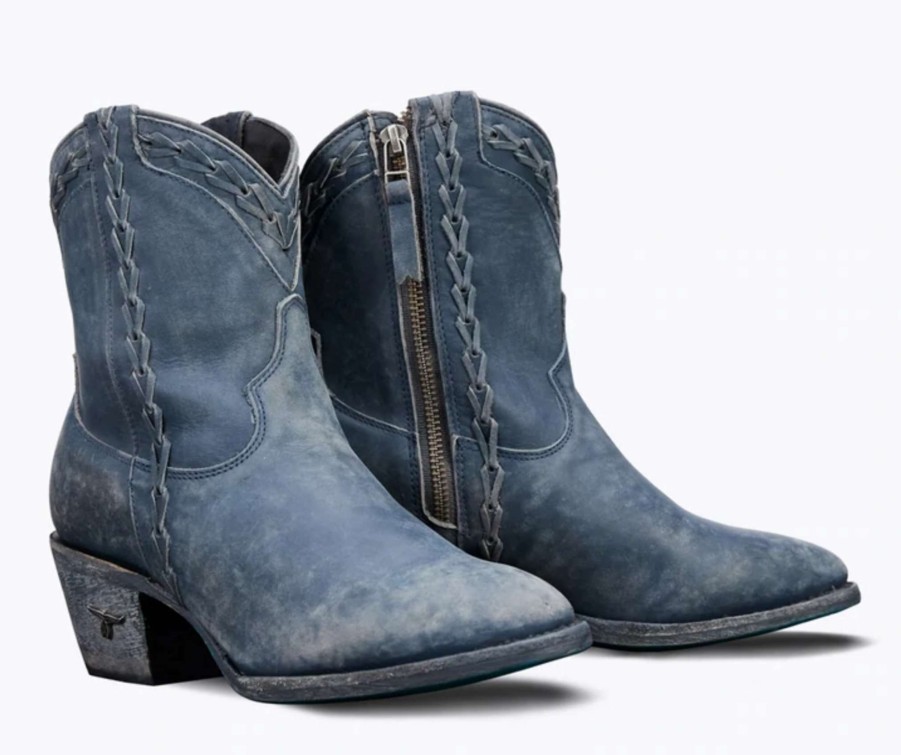 Lane * | Lane Boots Best Price Lane Everyday Emma Bootie Distressed Midnight Blue Lb0472E