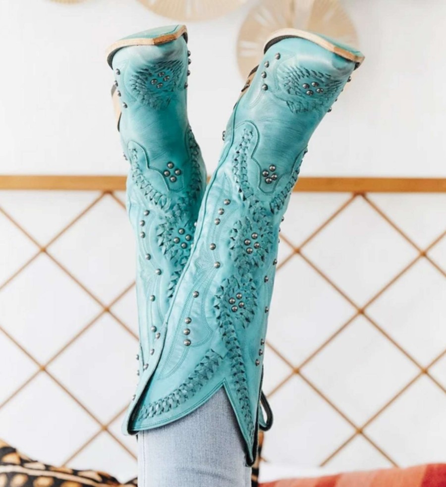 Lane * | Lane Boots Discounts Lane Cossette Turquoise Blaze Lb0469B