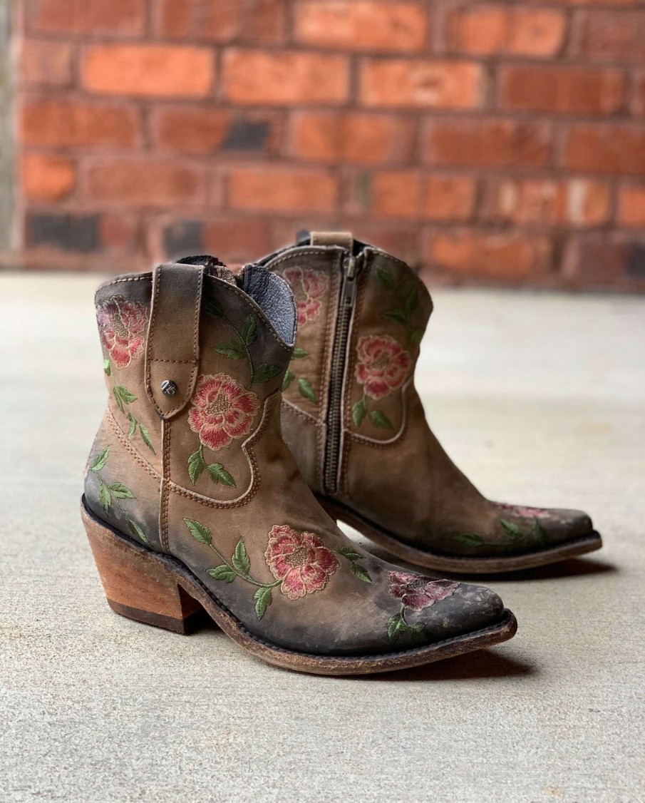 Liberty Black * | Liberty Black Boots Quick Delivery Liberty Black Garden Tan Floral Short Lb7129102