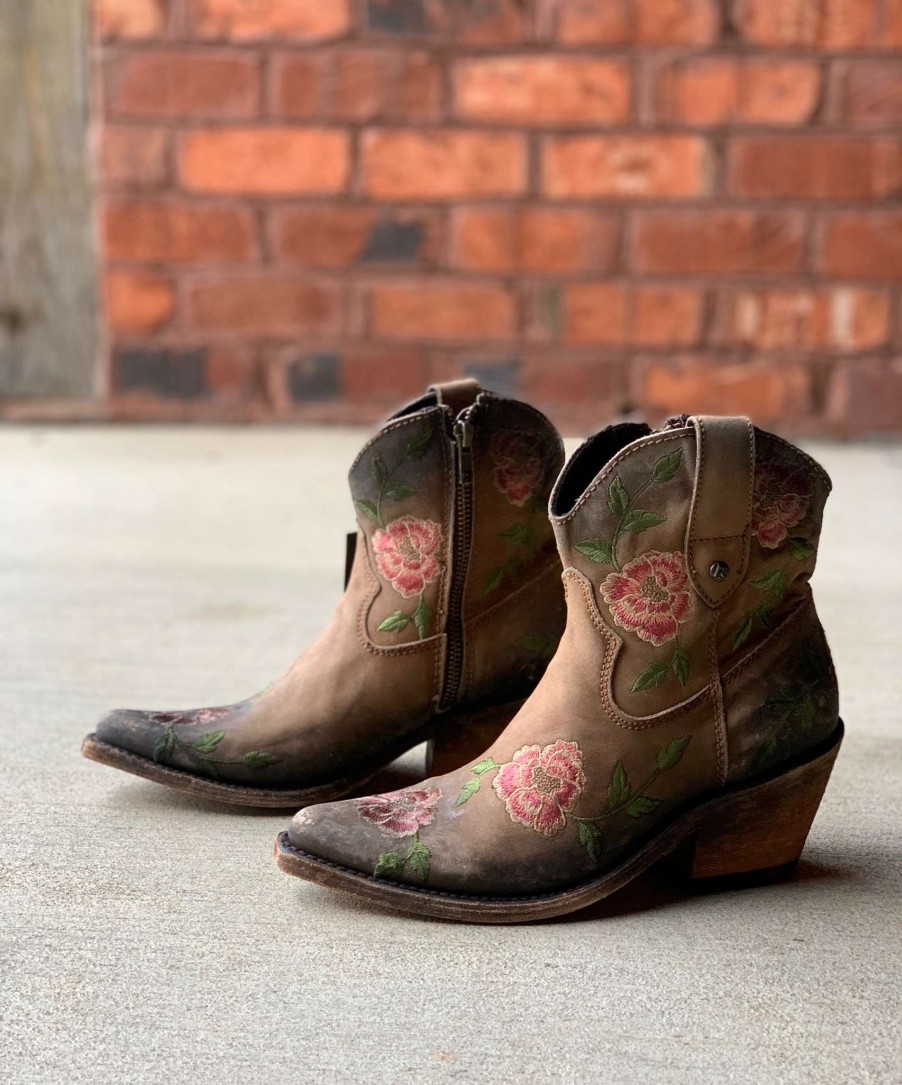 Liberty Black * | Liberty Black Boots Quick Delivery Liberty Black Garden Tan Floral Short Lb7129102