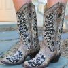 Corral * | Corral Boots Cut Price Corral Brown Black Inlay Floral Embroidery Studs And Crystals A3569