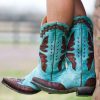 Old Gringo * | Old Gringo Boots Discounts Old Gringo Monarca Aqua Teal Brass