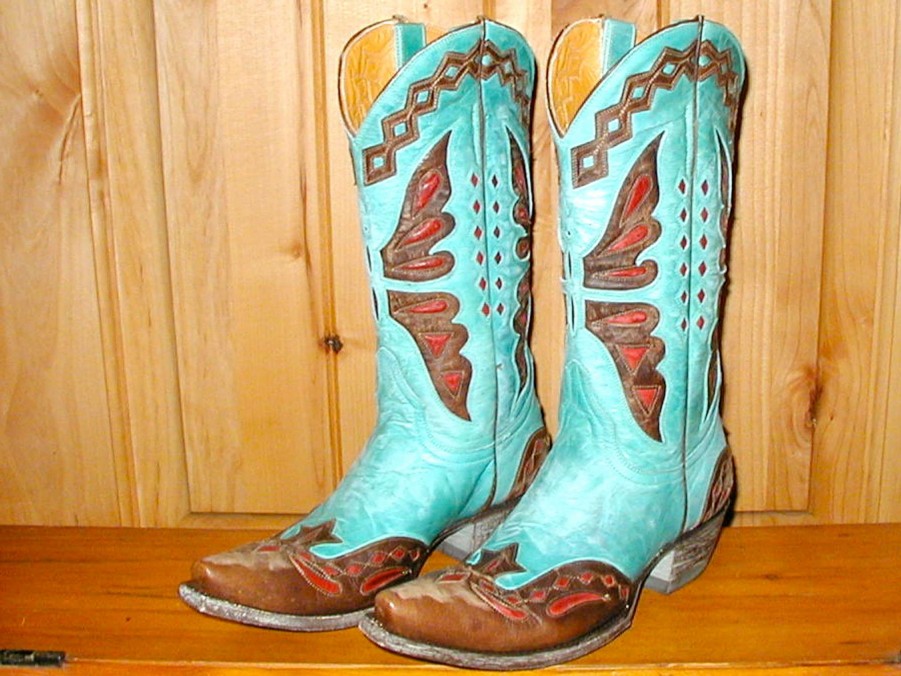 Old Gringo * | Old Gringo Boots Discounts Old Gringo Monarca Aqua Teal Brass