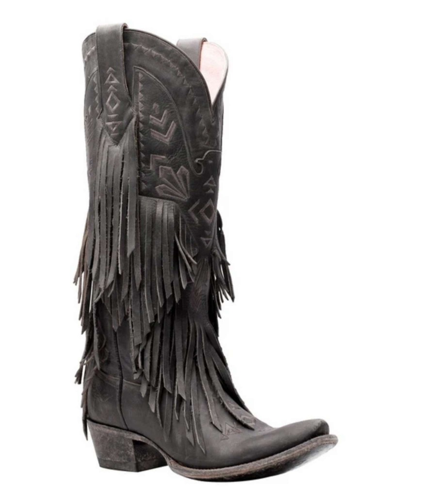 Junk Gypsy By Lane * | Junk Gypsy By Lane Boots Wholesale Junk Gypsy By Lane Thunderbird Fringe Black Jg0059B