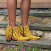 Liberty Black * | Liberty Black Boots Hot Sell Liberty Black Mellow Yellow Fringe Zipper Booties Soley Lb713405