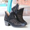 Corral * | Corral Boots Best Price Corral Black Embroidery Shoe Boot Q0098