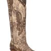 Corral * | Corral Boots Attractive Corral Taupe Brown Eagle Overlay A4303