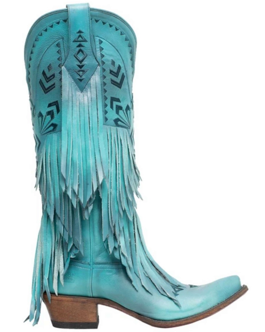 Junk Gypsy By Lane * | Junk Gypsy By Lane Boots Wholesale Junk Gypsy By Lane Thunderbird Fringe Turquoise Jg0059C