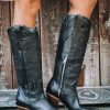 Corral * | Corral Boots Best-Selling Corral Black Tall Top Stitch And Inlay Boot Z5075