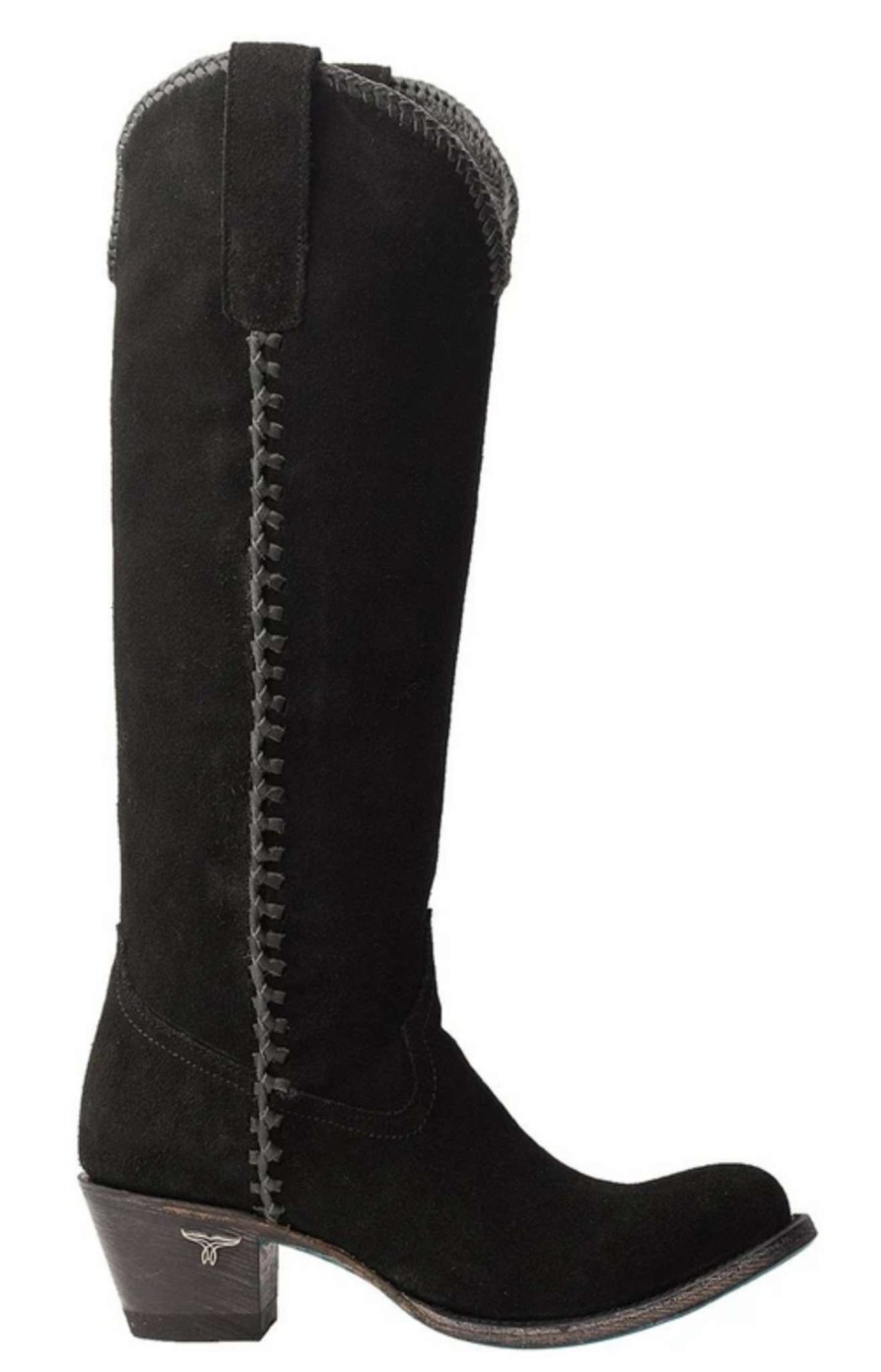 Lane * | Lane Boots Discounts Lane Plain Jane Jet Black Suede Lb0350P