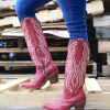 Corral * | Corral Boots Discounts Corral Red Embroidery Tall Top E1318