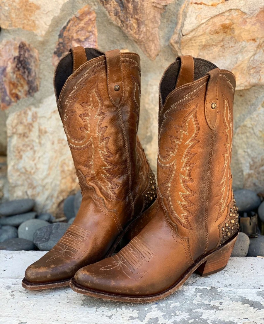 Liberty Black * | Liberty Black Boots Best Price Liberty Black Studded Heel Mossil Tan Lb7129111