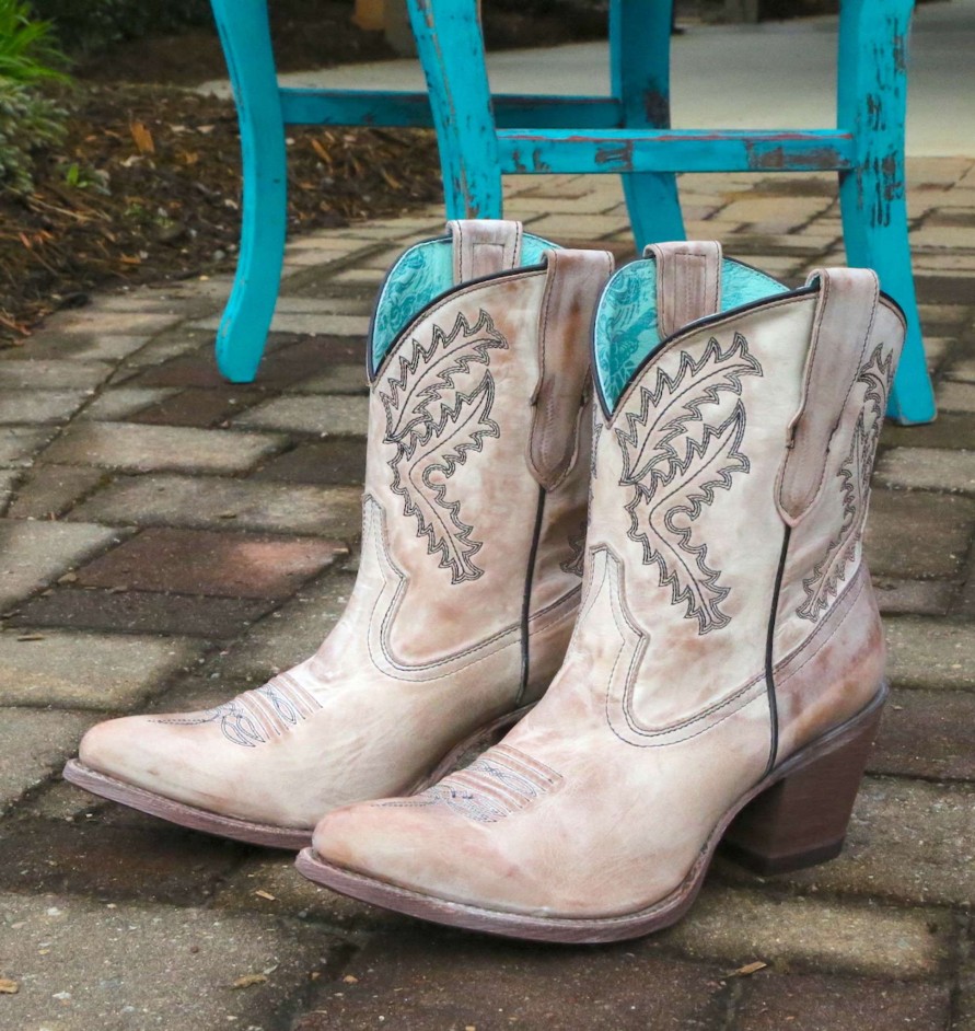 Corral * | Corral Boots Cut Price Corral Rose Embroidery Bootie E1437