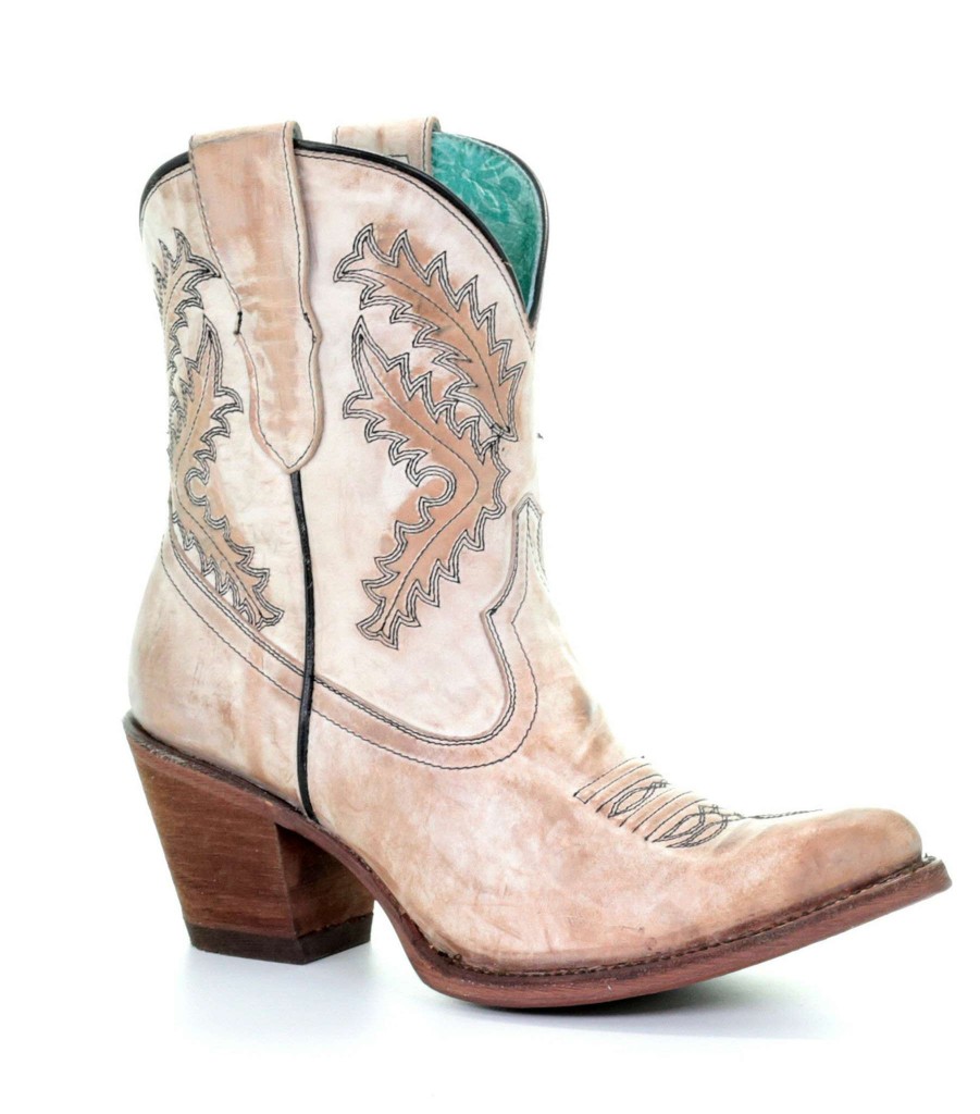 Corral * | Corral Boots Cut Price Corral Rose Embroidery Bootie E1437