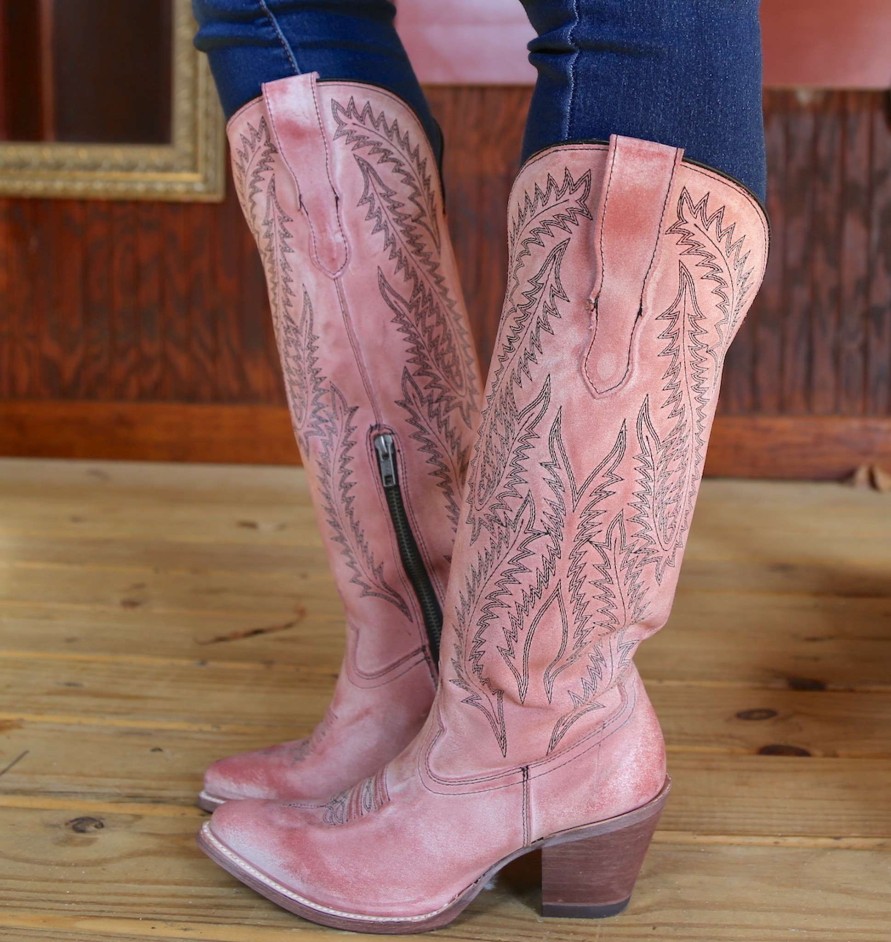 Corral * | Corral Boots Fire Sale Corral Rose Embroidery Tall Top E1447