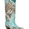 Corral * | Corral Boots Promotions Corral Aqua Horse Inlay Embroidery Iridescent A4372