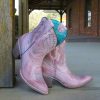 Corral * | Corral Boots Promotions Corral Rose Pink Embroidery Ankle Boot E1462