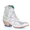 Corral * | Corral Boots Promotions Corral White Overlay Embroidery Ankle Boot G1479