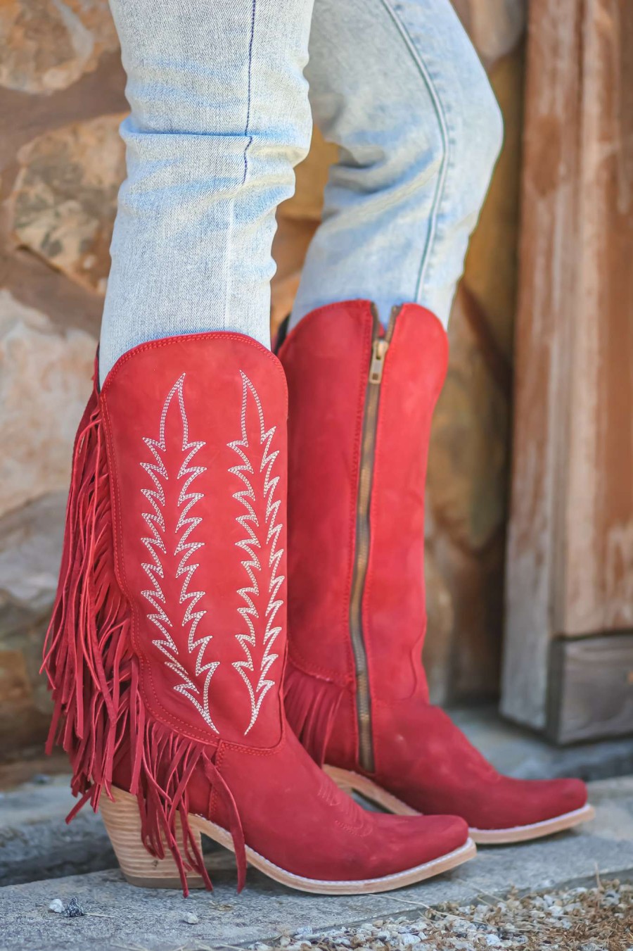 Liberty Black * | Liberty Black Boots Hot Sell Liberty Black Fringe Benefits Boot Rojo Lb713422