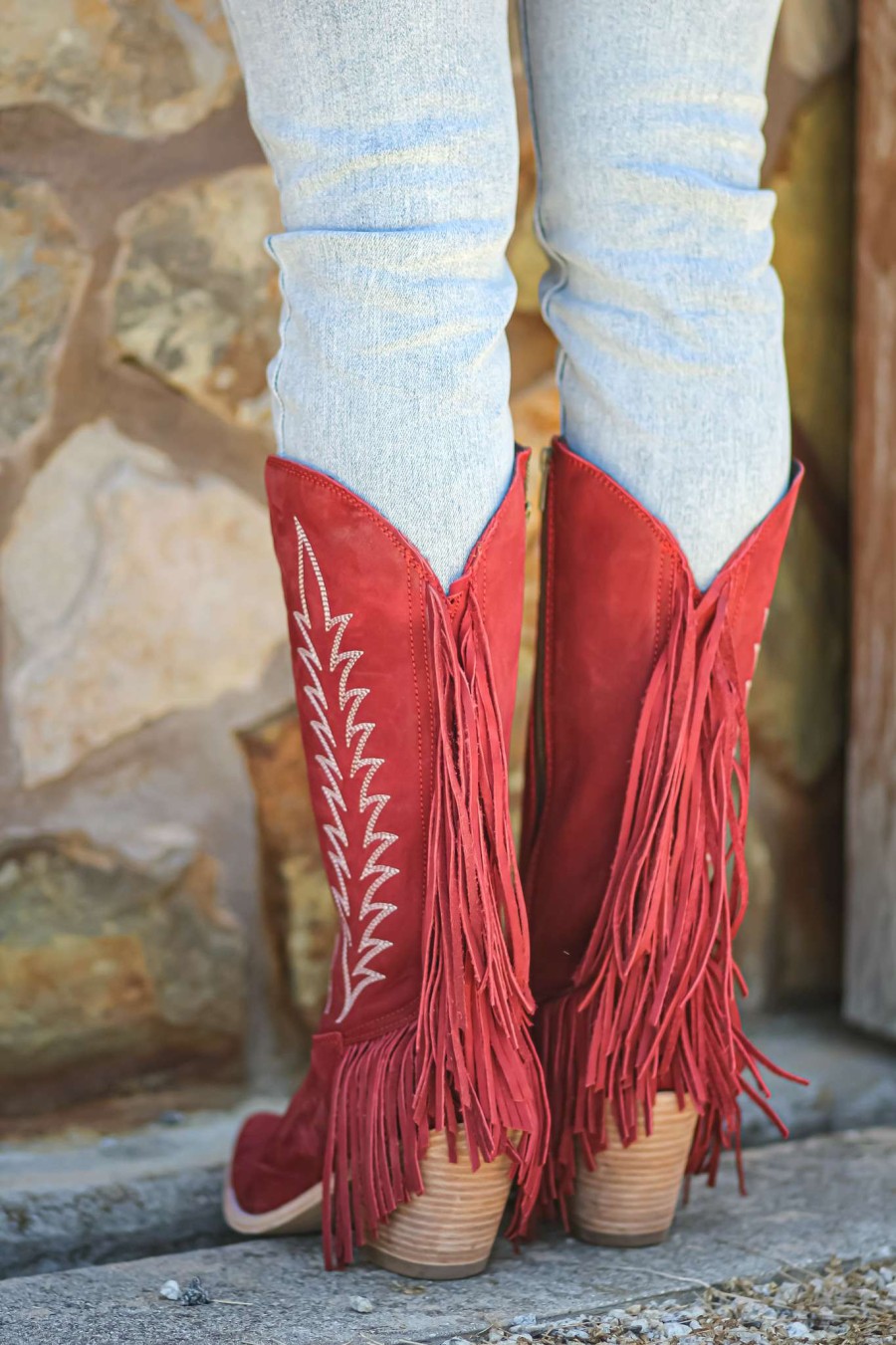 Liberty Black * | Liberty Black Boots Hot Sell Liberty Black Fringe Benefits Boot Rojo Lb713422