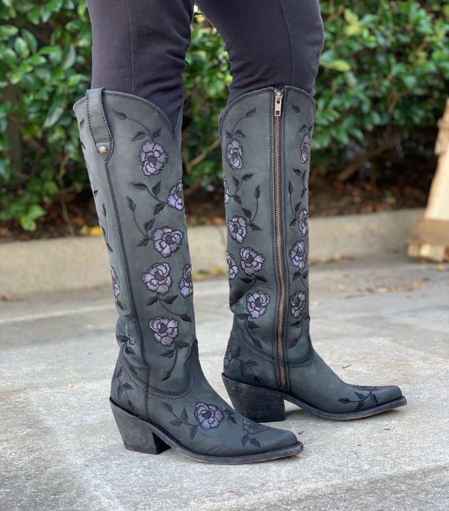 Liberty Black * | Liberty Black Boots Attractive Liberty Black Garden Vegas Black Floral Tall Lb7129148