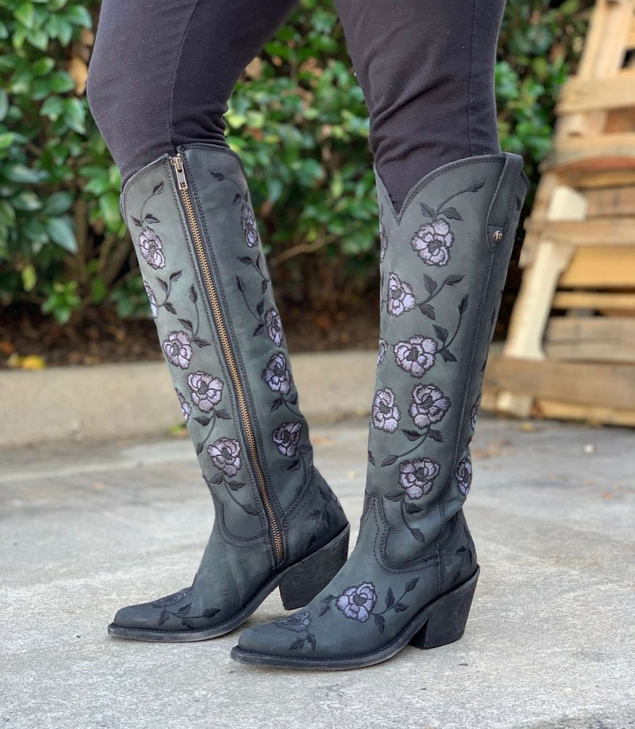 Liberty Black * | Liberty Black Boots Attractive Liberty Black Garden Vegas Black Floral Tall Lb7129148